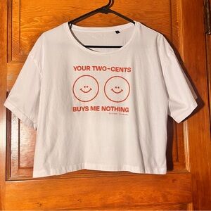 “Your Two Cents Buys Me Nothing” Poster Journal Crop Top - Size XL